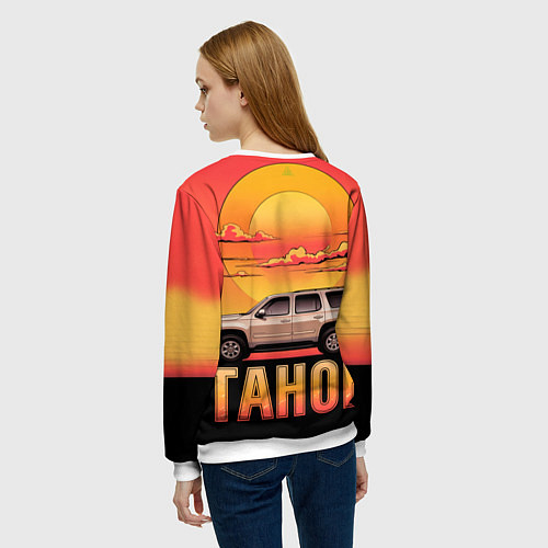 Женский свитшот Tahoe на закате джип / 3D-Белый – фото 4
