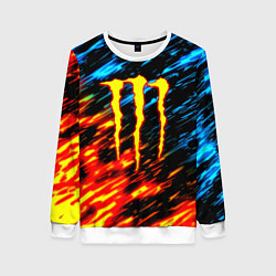 Свитшот женский Monster energy огонь и лёд искры, цвет: 3D-белый