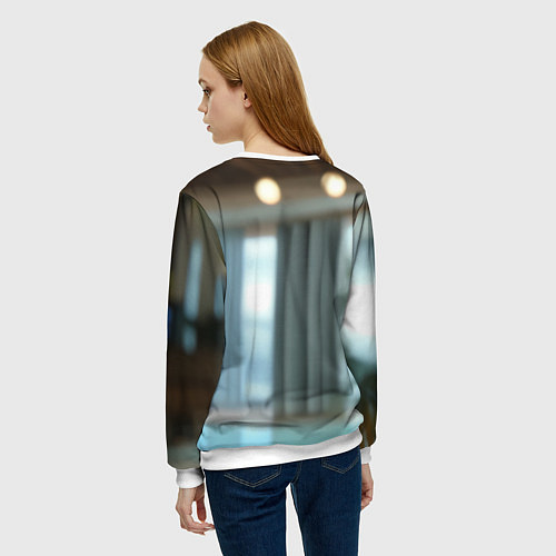 Женский свитшот Рыжая девушка в купальнике / 3D-Белый – фото 4