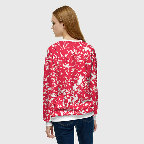Женский свитшот Розовый пятнистый / 3D-Белый – фото 4