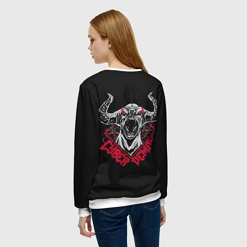 Женский свитшот Cyber demon doom / 3D-Белый – фото 4