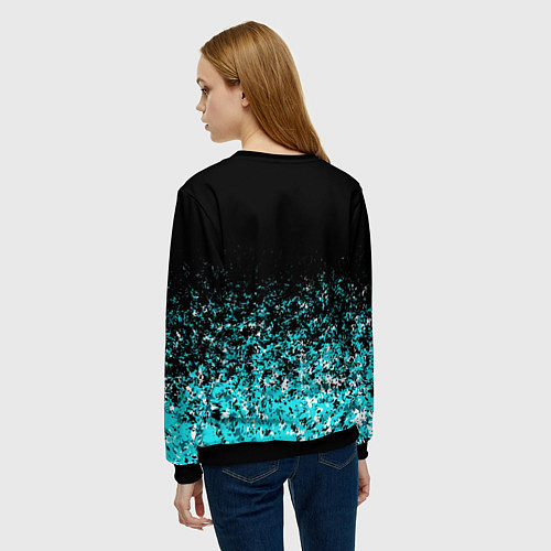 Женский свитшот Sport чёрно-голубой пятнистый / 3D-Черный – фото 4
