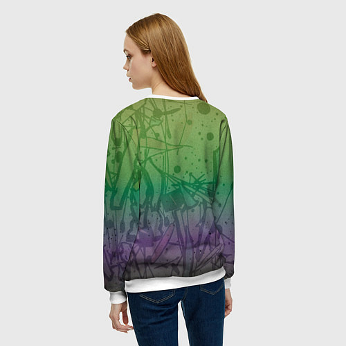 Женский свитшот Безумный кролик хулиган / 3D-Белый – фото 4