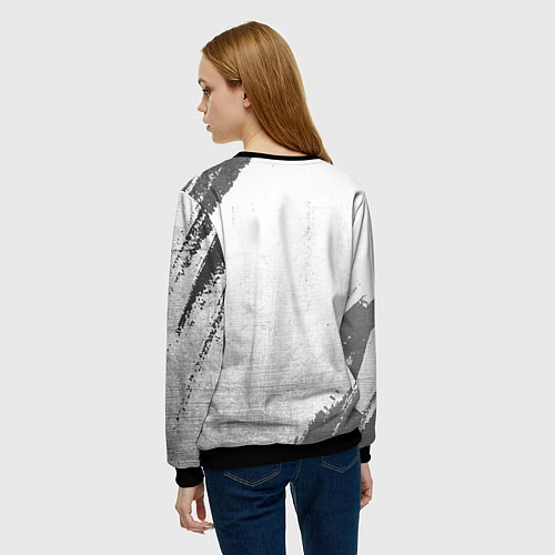 Женский свитшот Jaguar - white gradient / 3D-Черный – фото 4