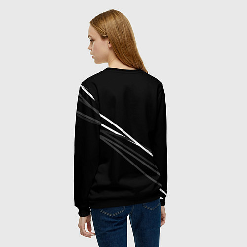 Женский свитшот Имперский герб чёрный с полосами / 3D-Черный – фото 4