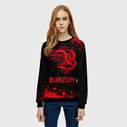 Свитшот женский Burzum - red gradient, цвет: 3D-черный — фото 2