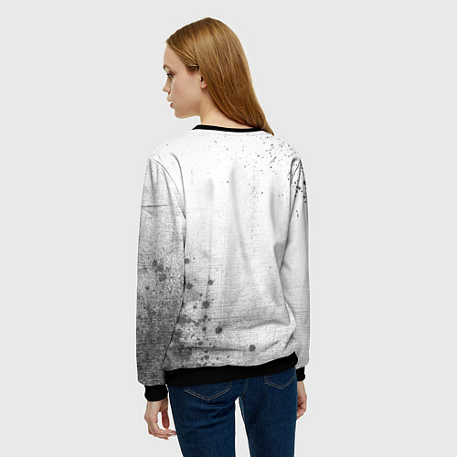 Женский свитшот Ramones - white gradient вертикально / 3D-Черный – фото 4