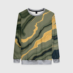 Свитшот женский Оливковый мрамор, цвет: 3D-меланж