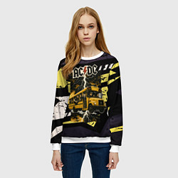 Свитшот женский ACDC в автобусе, цвет: 3D-белый — фото 2