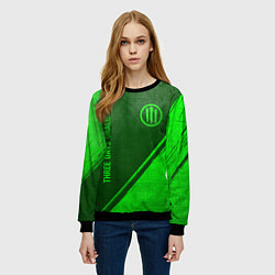 Свитшот женский Three Days Grace - green gradient вертикально, цвет: 3D-черный — фото 2