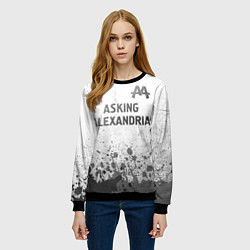 Свитшот женский Asking Alexandria - white gradient посередине, цвет: 3D-черный — фото 2
