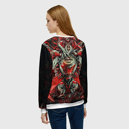 Женский свитшот Doom постер к игре / 3D-Белый – фото 4