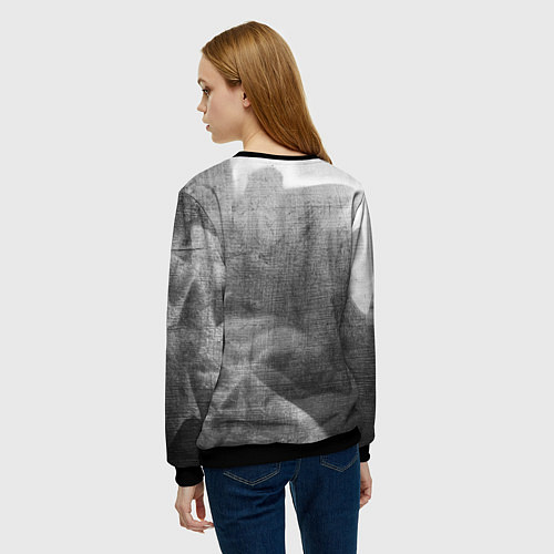 Женский свитшот Suzuki - grey gradient вертикально / 3D-Черный – фото 4