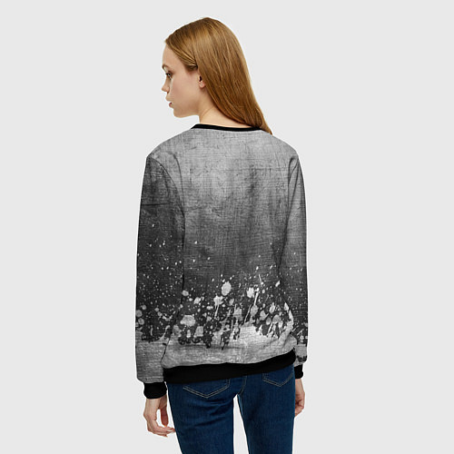 Женский свитшот Marilyn Manson - grey gradient посередине / 3D-Черный – фото 4