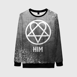 Свитшот женский HIM - grey gradient, цвет: 3D-черный