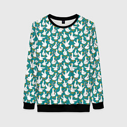 Свитшот женский Злой гусь узор, цвет: 3D-черный