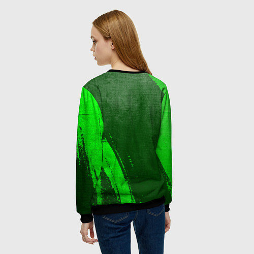 Женский свитшот Twenty One Pilots - green gradient вертикально / 3D-Черный – фото 4