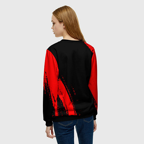 Женский свитшот Twenty One Pilots - red gradient вертикально / 3D-Черный – фото 4