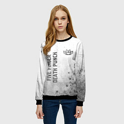 Свитшот женский Five Finger Death Punch - white gradient вертикаль, цвет: 3D-черный — фото 2