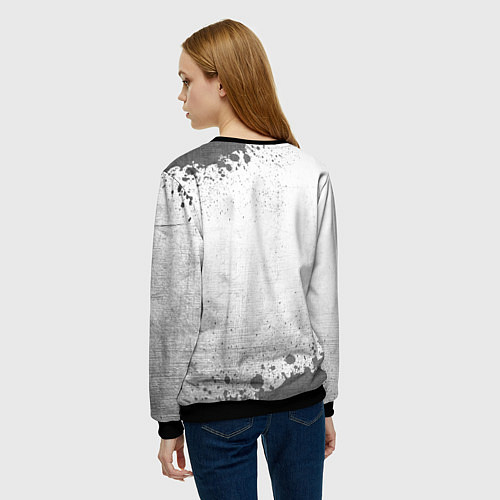 Женский свитшот Burzum - white gradient / 3D-Черный – фото 4