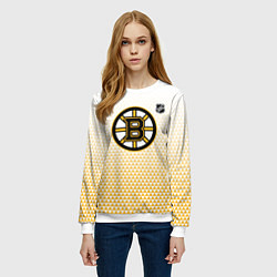 Свитшот женский Бостон Брюинз - светлый градиент, цвет: 3D-белый — фото 2