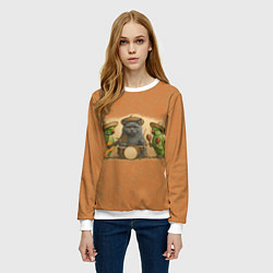 Свитшот женский Надежды маленький оркестрик в оранжевом, цвет: 3D-белый — фото 2