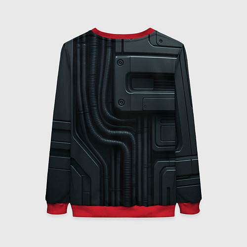 Женский свитшот Робокот - робот полицейский / 3D-Красный – фото 2