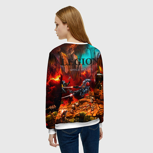 Женский свитшот Лман Русс примарх Космических Волков / 3D-Белый – фото 4