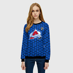 Свитшот женский Колорадо Эвеланш - синие соты, цвет: 3D-черный — фото 2