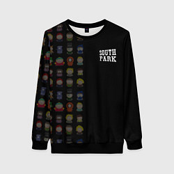 Свитшот женский Персонажи Южный парк и лого, цвет: 3D-черный