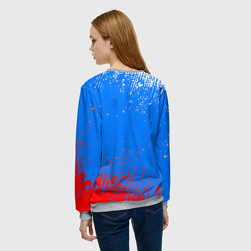 Женский свитшот Патриот - флаг / 3D-Меланж – фото 4