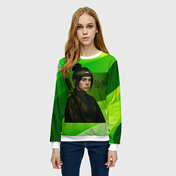 Свитшот женский Билли Айлиш в стиле ниндзи, цвет: 3D-белый — фото 2
