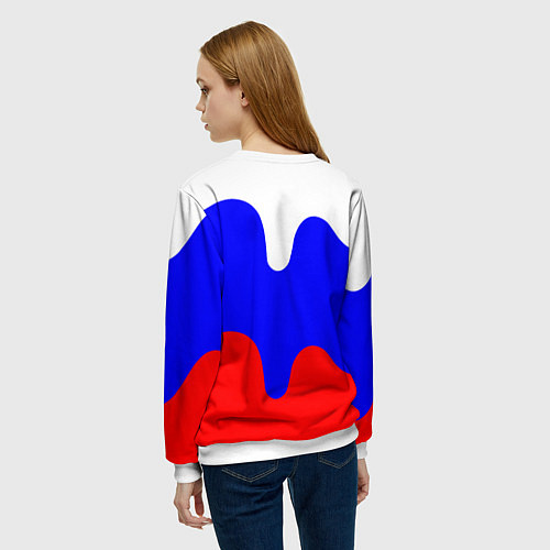 Женский свитшот Патриот - флаг / 3D-Белый – фото 4