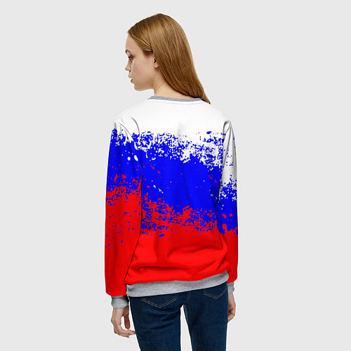 Женский свитшот Патриот - флаг / 3D-Меланж – фото 4