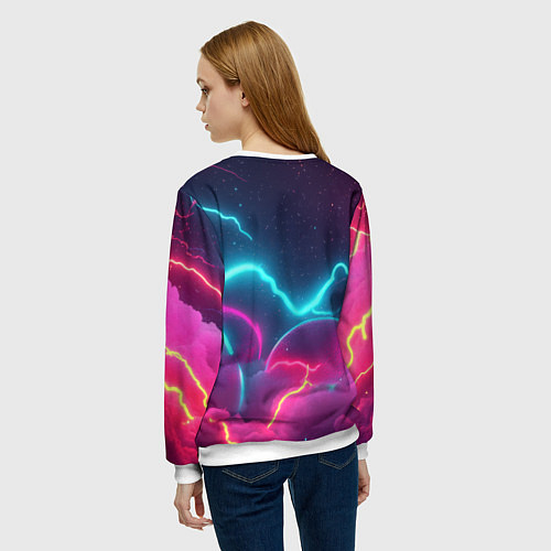 Женский свитшот Bones в образе супергероя / 3D-Белый – фото 4