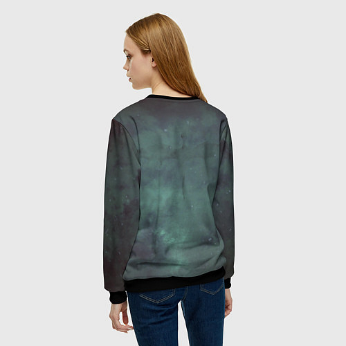 Женский свитшот Skyrim gold logo Dragonborn / 3D-Черный – фото 4