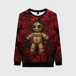 Свитшот женский Кукла Вуду Bones, цвет: 3D-черный