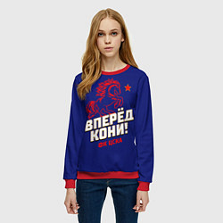 Свитшот женский Вперед кони ФК ЦСКА, цвет: 3D-красный — фото 2