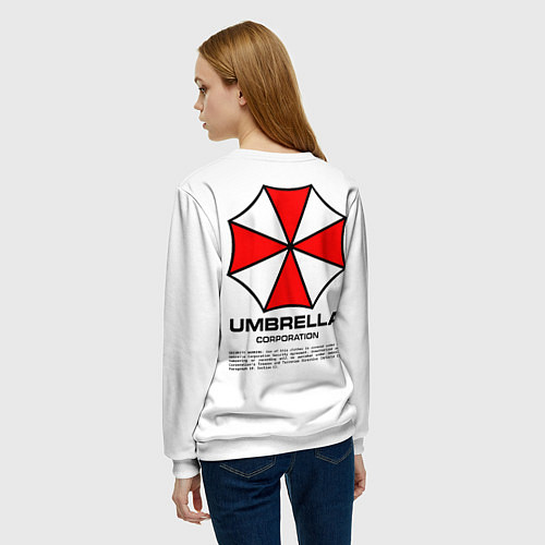 Женский свитшот Umbrella protokol - white / 3D-Белый – фото 4