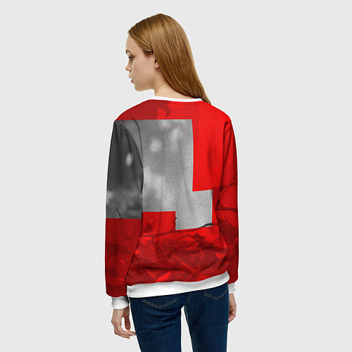 Женский свитшот Бурый резвый кролик / 3D-Белый – фото 4