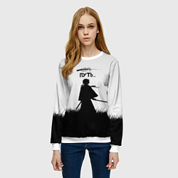 Свитшот женский Самурайский путь, цвет: 3D-белый — фото 2