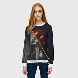 Свитшот женский Темный рыцарь в унынье, цвет: 3D-белый — фото 2