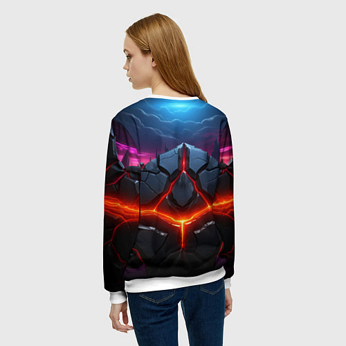 Женский свитшот Bones внутри капли / 3D-Белый – фото 4