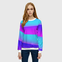 Свитшот женский Неоновый прилив, цвет: 3D-белый — фото 2