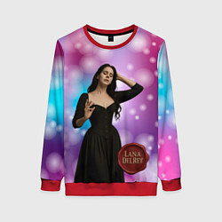 Свитшот женский Lana Del Rey закрыла глаза, цвет: 3D-красный