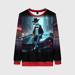 Свитшот женский Бендер счастливый владелец Ламборджини, цвет: 3D-красный