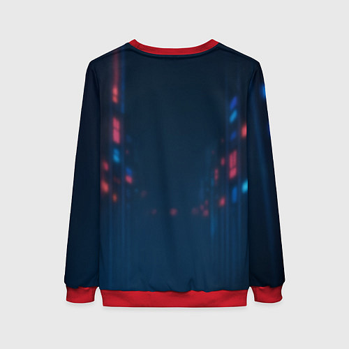 Женский свитшот Juice WRLD - Неоновый аниме арт / 3D-Красный – фото 2