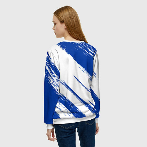 Женский свитшот Клипперс - синяя краска / 3D-Белый – фото 4
