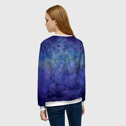 Женский свитшот Абстракция - blue tunnel / 3D-Белый – фото 4