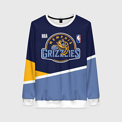 Свитшот женский Мемфис Гриззлис - линии, цвет: 3D-белый